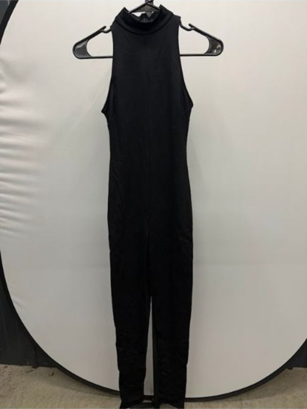 Free People Intimately Black Sleeveless Stretch Mock Neck Jumpsuit